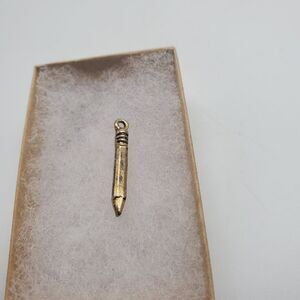 Gold toned pencil necklace pendant teacher gift‎ college student gift idea
